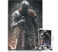 Armored Knight with Sword Jigsaw 1000 Pieces for Adults Brain Training Educational Game Ideal Surprise Gift for Loved Ones Size 38x52cm