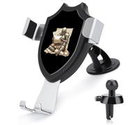 Armored Knights Reading Treasure Map Adjustable Car Phone Holder Rotation Car Phone Mount for 4.0''-6.0'' Smartphone
