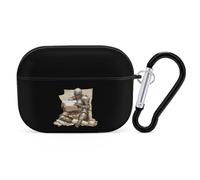 Armored Knights Reading Treasure Map Funny Headphone Cases Compatible with AirPods Pro Hard PC Protective Cover with Keychain