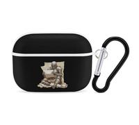 Armored Knights Reading Treasure Map Funny Headphone Cases Compatible with AirPods Pro Hard PC Protective Cover with Keychain