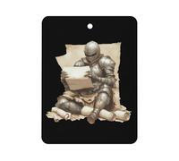 Armored Knights Reading Treasure Map Hanging Car Air Fresheners 1Pcs Aromatherapy Tablets Automotive Fragrance Scented Card Decor Square