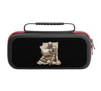 Armored Knights Reading Treasure Map Portable Carrying Case for Switch Protective Travel EVA Hard Shells Game Card Storage Pouch Bag