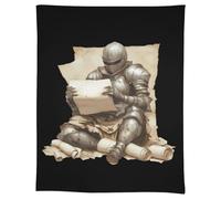 Armored Knights Reading Treasure Map Rectangular Tablecloth Washable Table Cloth Cover for Dining Kitchen Party Farmhouse 55"x75"