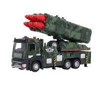Armored Launcher Truck Model Car Realistic Military Vehicle Toy with Light Sound Effects for Kids Collectors Alloy Material 18 x 5cm