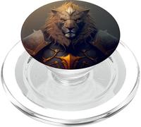 Armored lion the symbol of strength PopSockets PopGrip for MagSafe