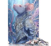 Armored Mouse Warrior Puzzle Brain Teaser Premium Cardboard Jigsaw Puzzle for Kids And Adults Age 12 Years Up Easter Gifts 500pcs (52x38cm)
