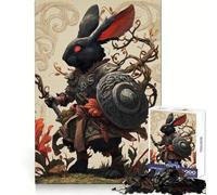 Armored Rabbit Warrior with Red Eyes 1000 Piece Jigsaw Puzzles for Adults Stress Free DownTime Game Enjoyable Challenge Nice Art (50x75cm)
