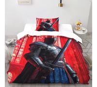 Armored Swordsman 2 Pcs Bedding Set Creative Design Art 3D Printed King Size Teen Soft Microfiber With Sheet Pillowcases Single（135x200cm）