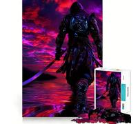 Armored Warrior in A Red Sky 1000 Pieces Jigsaws Adults Puzzles Gifts Brain Exercise Color Fast Pattern Build (50x75cm)