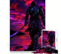 Armored Warrior in A Red Sky 1000 Pieces Jigsaws Adults Puzzles Gifts Brain Exercise Color Fast Pattern Build (50x75cm)