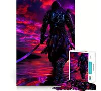 Armored Warrior in A Red Sky Adult Jigsaw1000 Pieces Sharp Mind High Def Print Family Activity Birthday Art Gift (38x26cm)