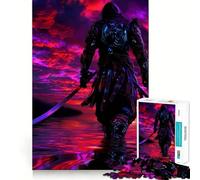 Armored Warrior in A Red Sky Puzzles for Adults 1000 Piece Mental Skill Sharp Cut Enjoyable Challenge Xmas Present (38x52cm)