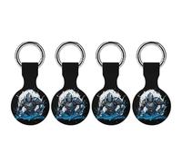 Armored Warrior Medieval Knight Keychain Holder Case Compatible with AirTag Waterproof Silicone Shell Protective Case 4PCS