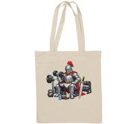 Armored Warrior Strength Training Session Natural Cotton Tote Bag White