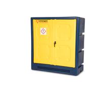 Armorgard ChemCube Durable Plastic Chemical Cabinet 1220 x 550 x 1310mm Blue & Yellow