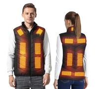 Armorget Heated Vest, 3-Levels Temperature Control, with 13 Heating Zones, USB Rechargeable Heated Gilet, Washable Heated Jacket for Outdoor Camping, Hiking (Batteries Excluded) 6XL Black