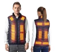 Armorget Heated Vest, 3-Levels Temperature Control, with 13 Heating Zones, USB Rechargeable Heated Gilet, Washable Heated Jacket for Outdoor Camping, Hiking (Batteries Excluded) L Blue