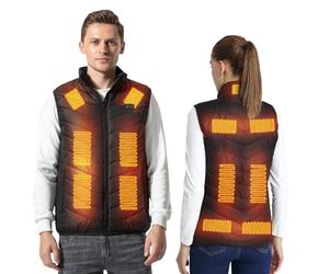 Armorget Heated Vest, 3-Levels Temperature Control, with 13 Heating Zones, USB Rechargeable Heated Gilet, Washable Heated Jacket for Outdoor Camping, Hiking (Batteries Excluded) 6XL Black