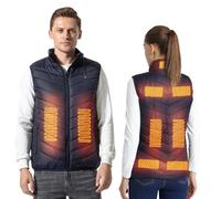 Armorget Heated Vest, 3-Levels Temperature Control, with 9 Heating Zones, USB Rechargeable Heated Gilet, Washable Heated Jacket for Outdoor Camping, Hiking (Batteries Excluded) L Blue