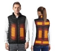 Armorget Heated Vest, 3-Levels Temperature Control, with 9 Heating Zones, USB Rechargeable Heated Gilet, Washable Heated Jacket for Outdoor Camping, Hiking (Batteries Excluded), Black, 6XL