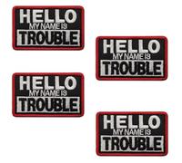 ArmorSmith Humorous Hook & Loop Patch Hello My Name is Trouble for Backpacks, Vests, Hats | Durable Embroidered Badge (3.1"x1.9") (4)