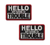 ArmorSmith Humorous Hook & Loop Patch Hello My Name is Trouble for Backpacks, Vests, Hats | Durable Embroidered Badge (3.1"x1.9") (2)