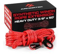 Armortek Synthetic Winch Extension Rope Heavy Duty Tow Rope, 9.5mm x 15m Winch Cable with Winch Hook, Rope Stopper and Handsaver Strap, 10300KG Load - Ultimate Winch Rope Kit, For Car, Truck