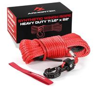 Armortek Synthetic Winch Rope 11mm x 25m, Tow Rope Heavy Duty Hook, Rope Stopper, Handsave Strap, Abrasion Resistance, For Off-Road, Recovery, Marine - HMPE World Strongest Man Fibre