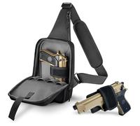 ARMORWERK Premium Conceal Carry Sling Bag for Men with Quick Access Pull Tab and 4 Accessory Slots - CCW Sling Bag for Men with Waterproof Heavy Duty Zippers - Durable Adjustable Holster Included,