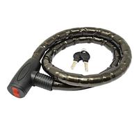 Armoured Bike Lock - Black Heavy Duty Steel Cable Lock, Ideal for Bikes & Motorcycles | Strong Quality, Long Lasting | Reliable & Secure, Includes 2 Keys
