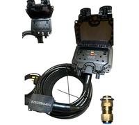 ARMOURED CABLE OUTDOOR EXTENSION LEADS 2GANG WEATHERPROOF IP66 RATED 2 WAY SOCKET HEAVY DUTY ROBUST MADE TO LAST OUTDOORS 2G OUTDOOR POWER (RCD PROTECTED, BLACK, 15 METRE)