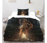 Armoured Knight Bedding Set 3D Design Gothic Themes Duvet Cover Set Chic Breathable Comforter Cover for Boys&Girls with Pillowcase Single(135x200cm)