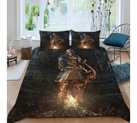 Armoured Knight Bedding Set Theme Bedspread Gothic Themes Duvet Cover Set Chic Breathable Quilt Cover for Boys&Girls with Pillowcase King(220x240cm)