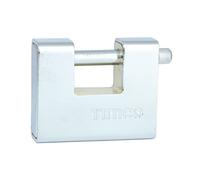 Armoured Rectangular Padlock (Size 90mm - 1 Each) Timco Silver One Size