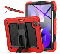 ArmourSHIELD Case For Apple iPad Air 10.9" 4th/5th Generation (2022/2020) & iPad Pro 11" 4th/3rd Gen (2022/2021) Full Body HEAVY DUTY Shockproof Case with Stand Screen Protector & Pencil Holder, Red