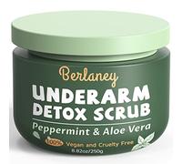 Armpit Detox Scrub 8.8 oz with Peppermint, Aloe Vera and Walnut Shell Powder, Underarm Scrub Helps on Removing Odor, Deep Cleanse & Exfoliating, also for Legs, Knee, Feet, Hands Whole Body