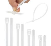 Armpow 100PCS 7.6mm x 300mm Reusable Heavy Duty Nylon Strong Cable Ties Tie Wraps Nylon Large Releasable Zip Ties DIY Home Garage Office (White)