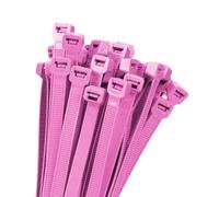 Armpow 18 inch Pink Zip Ties Heavy Duty 100 PACK, 200 LBS Ultra Exclusive Strong Plastic Wire Ties, Large Cable Ties Extra Long Tie Wraps, Indoor and Outdoor UV Resistant