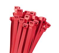 Armpow 18 inch Red Zip Ties Heavy Duty 100 PACK, 200 LBS Ultra Exclusive Strong Plastic Wire Ties, Large Cable Ties Extra Long Tie Wraps, Indoor and Outdoor UV Resistant