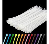 Armpow 500PCS Cable Ties 300mm x 4.8mm Nylon Zip Ties Long Heavy Duty with 50lbs Tensile Strength Plastic Tie Wraps Self-Locking Nylon Wire Ties Wraps for Office, Household and Outdoor(White)