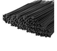 Armpow 500PCS Cable Ties 300mm x 4.8mm Nylon Zip Ties Long Heavy Duty with 50lbs Tensile Strength Plastic Tie Wraps Self-Locking Nylon Wire Ties Wraps for Office, Household and Outdoor(Black)