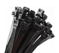 Armpow 50pcs 600mm x 9mm Long Heavy Duty Cable Tie Wide UV Resistant 80 KG Tensile Strength for HVAC Outdoor Construction,Ultra Strong Self Locking Extra Long Zip Tie Wraps(9mm x600mm -50pcs, Black)