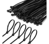 Armpow 8 Inch Black Zip Tie 1000 PCS, 40 Lbs - Small to Medium Zip Tie, Nylon PA66 UV Resistant Cable Tie Heavy Duty for Indoor and Outdoor Use - Ideal for bundling and securing objects