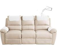 Armrest and Headrest Cover for Sofa, Recliner Chair, and Leather Couch - Nonslip Waterproof Protector (Color: Blanc, Size: 3-Seater Sofa/5)