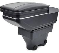 Armrest Arm Rest Centre Console Sliding Top Cup Holder For 208 Specific Model Fit Storage Box Organizer Rotatable with Base Ashtray Black Leather