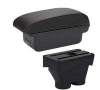 Armrest Box 2012-2018 Car Auto Storage Retrofit Parts Interior Detail Leather Simple For Peugeot 208 B3 Black white 3USB