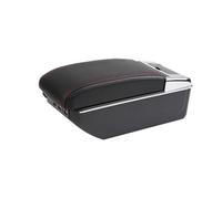 Armrest Box Car Armrest Box Storage Box For Opel For Corsa D 2010 2011 2012 2013 2014 2015 2016 2017 2018 2019(C red line 7USB)