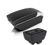 Armrest Box Central Storage Box Cup Holder Ashtray Modification Black Red White Line ABS Plastic For Mahindra For Bolero Box(A3 Black white)