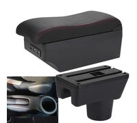 Armrest Box Double Layer Front Center Console Compatible with Citroen C1 2017 2018 2019, Interior Centre Consoles with 7 USB Port Armrest Extender,A