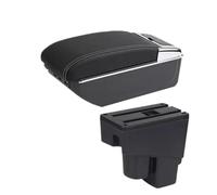 Armrest Box For Fit For Jazz 1 2002 2003 2004 2005 2006 2007 Armrest Box Arm Storage Box Car Accessories Center Console Armrest (D white line 7USB)